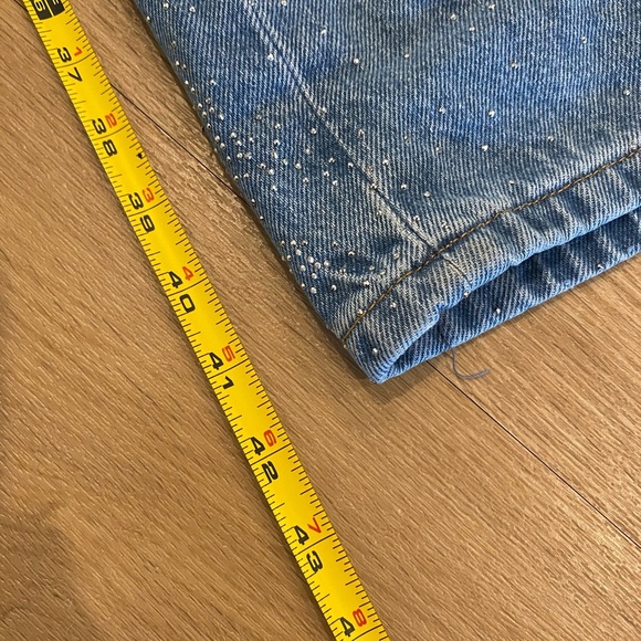 BERSHKA Glitter Rhinestone jeans size 2 - Picture 4 of 7